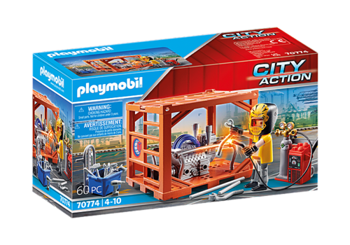 Playmobil 70774 Ouvrier et conteneur (City Action)