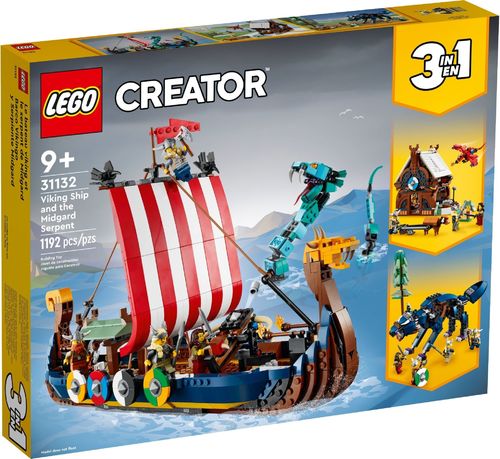 LEGO 31132 Le bateau viking et le serpent de Midgard (3-en-1) (Creator)