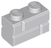 LEGO 20x 98283 Light Bluish Gray Brick, Modified 1 x 2 with Masonry Profile (Gris Clair)