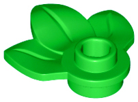 LEGO 40x 32607 Bright Green Plant Plate, Round 1 x 1 with 3 Leaves (Vert Clair)