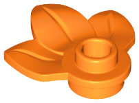 LEGO 40x 32607 Orange Plant Plate, Round 1 x 1 with 3 Leaves (Orange)