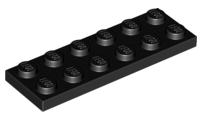 LEGO 3795 Black Plate 2 x 6 (Noir)